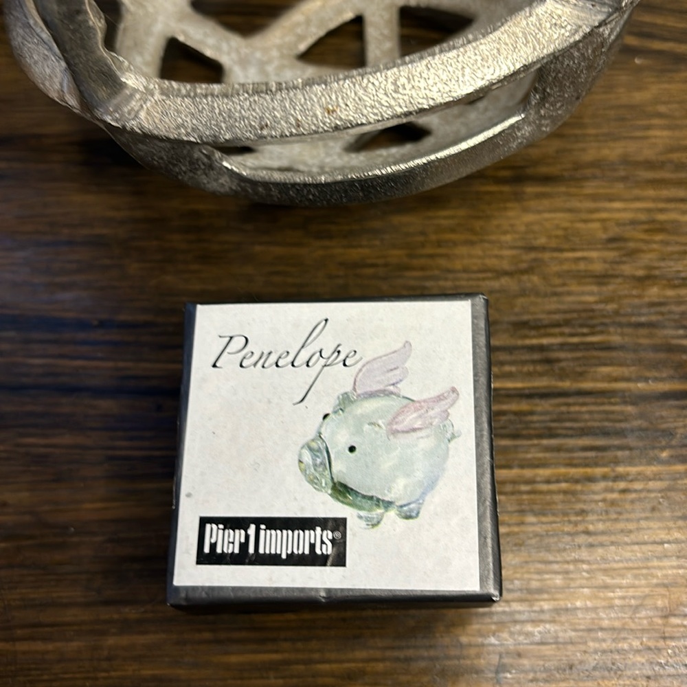 Penelope the Pig Glass Figure Pier One Mini